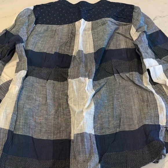 Lucky Brand Dark Blue Blouse with White Accents - Picture 8 of 8
